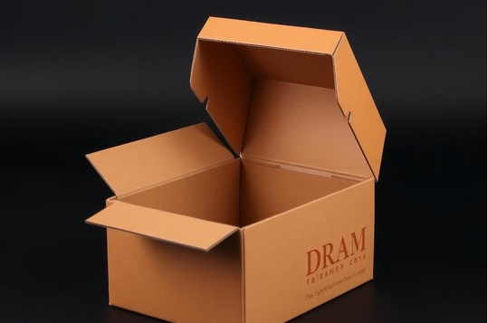 Boîte carton kraft ouverte