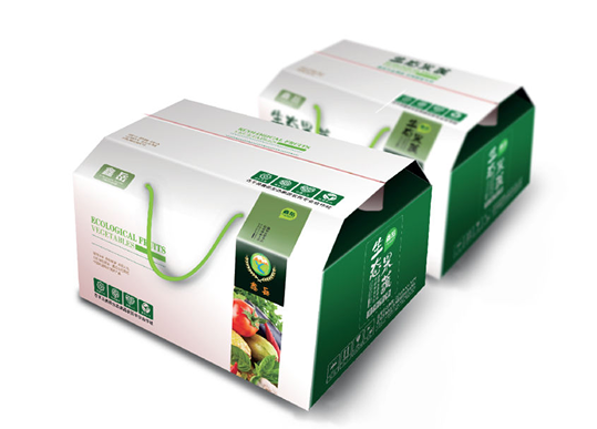 Boîte packaging fruits et légumes avec anse